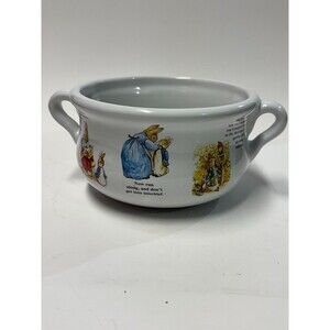 Beatrix Potter Vintage 1999 Teleflora Gift Planter Soup Bowl Cup Peter Rabbit